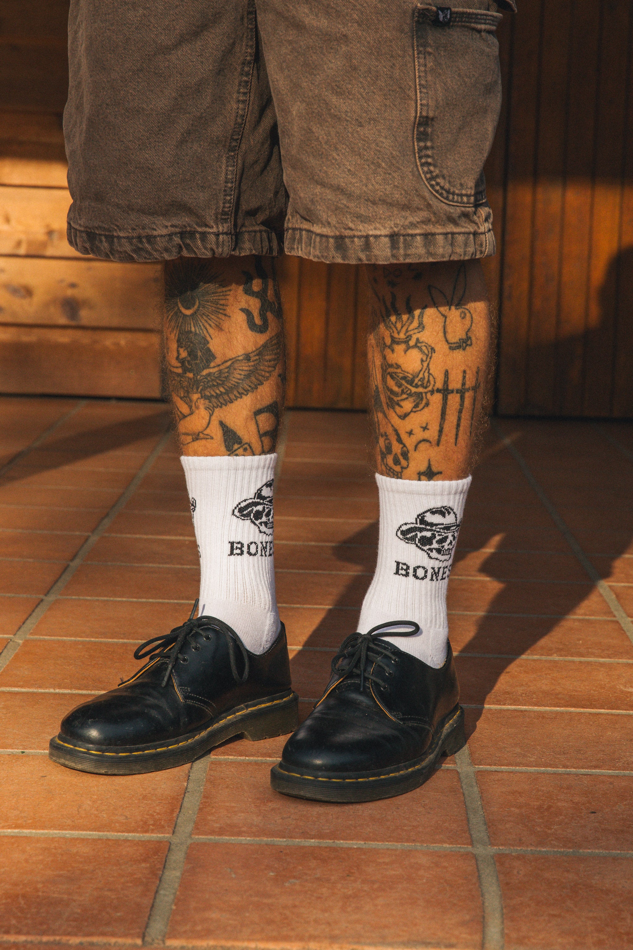 Bones 3 Pack Socks - Black/White