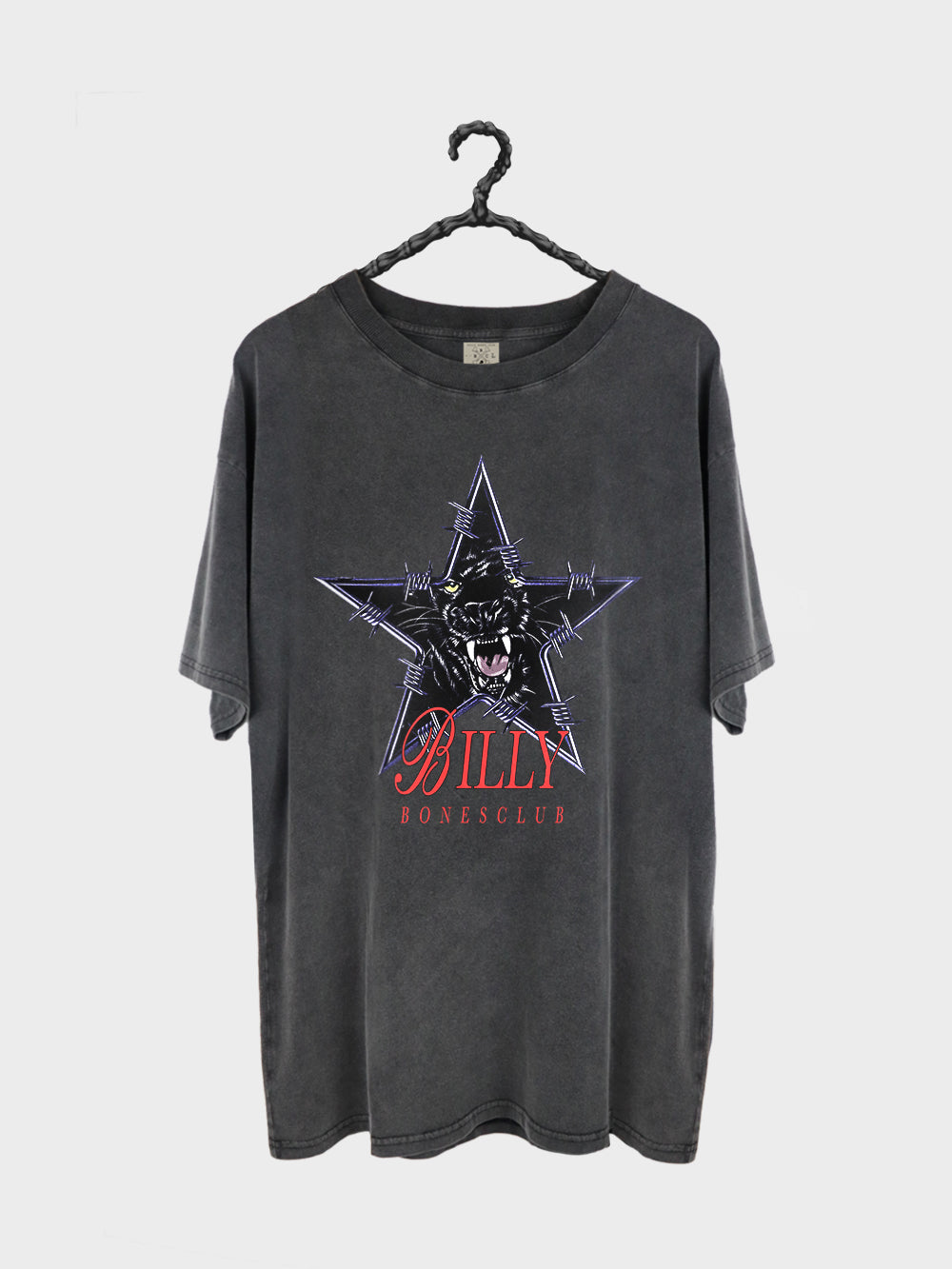 Star Cat Tee - Washed Black