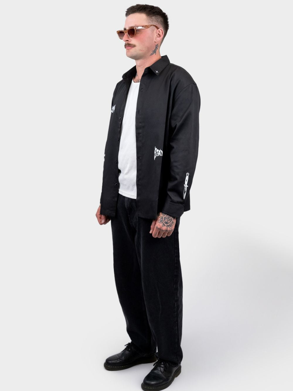 Club Ink Longsleeve Work Shirt - Black